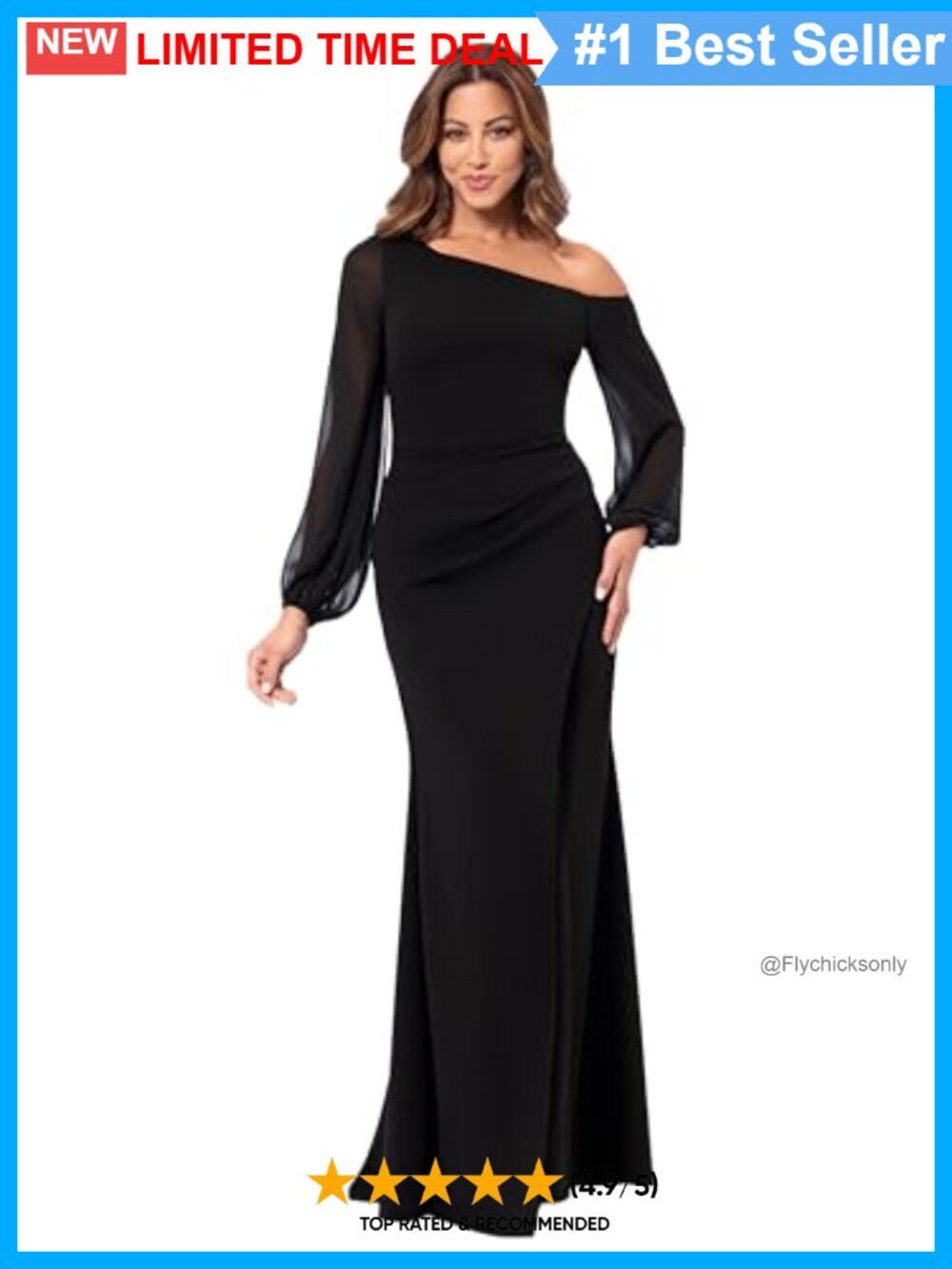 Off Shoulder One-Shoulder Scuba Long Formal Dress Asymmetrical Neck